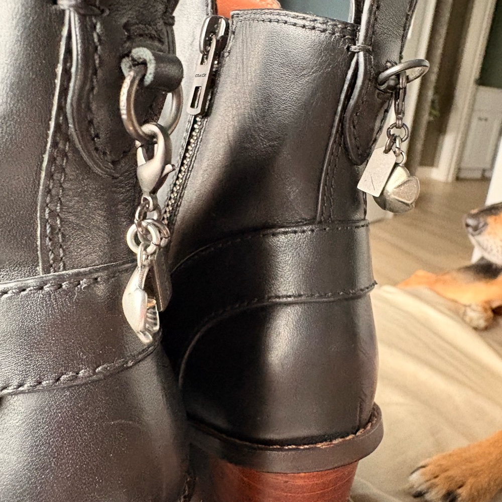 Coach Moto Bootie-Classic Black Leather - Picture 3 of 8